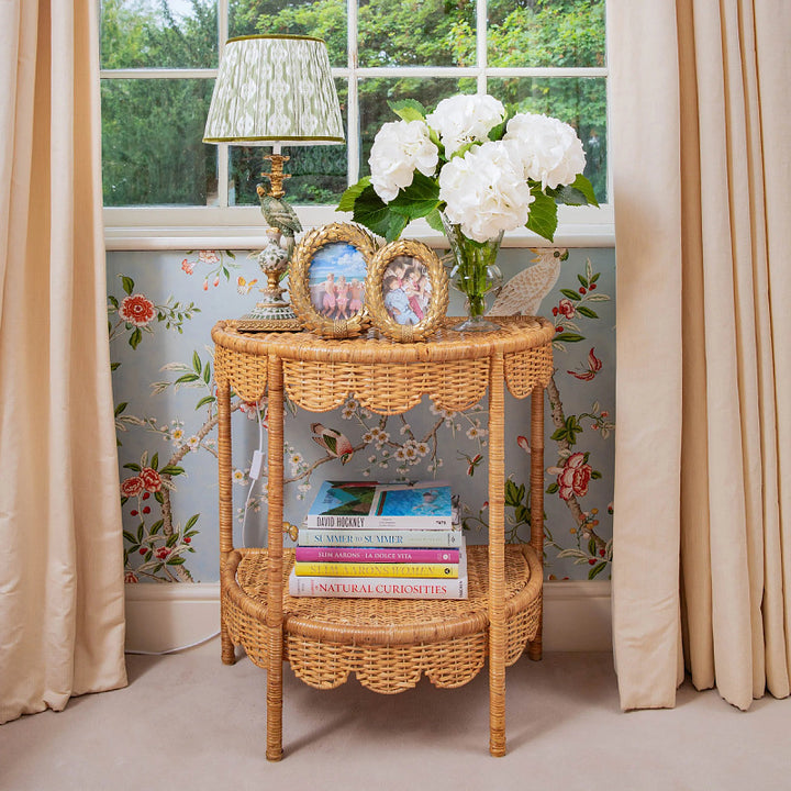 Runder Korbtisch im Vintage-Stil Karnz