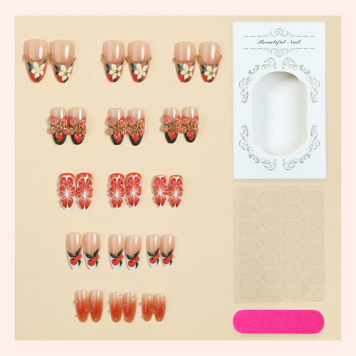 Blumenmotiv Press-On Nagelset Karnz
