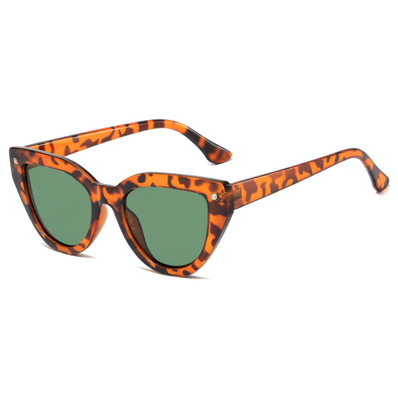 Damen Cat-Eye Sonnenbrille mit markantem Tierschrift-Muster Karnz