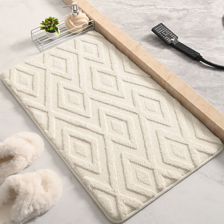 Luxuriöse Badmatte mit Diamantmuster