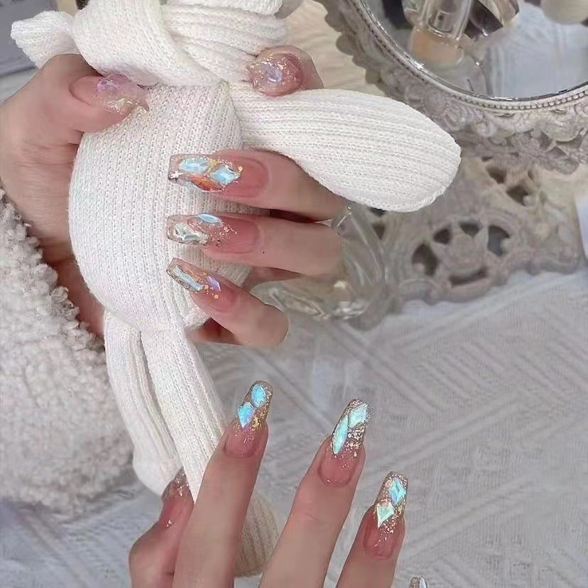 Künstlerisches glitzerndes Press-On-Nagelset