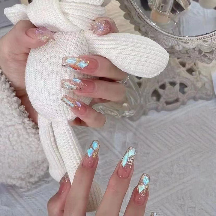 Künstlerisches glitzerndes Press-On-Nagelset