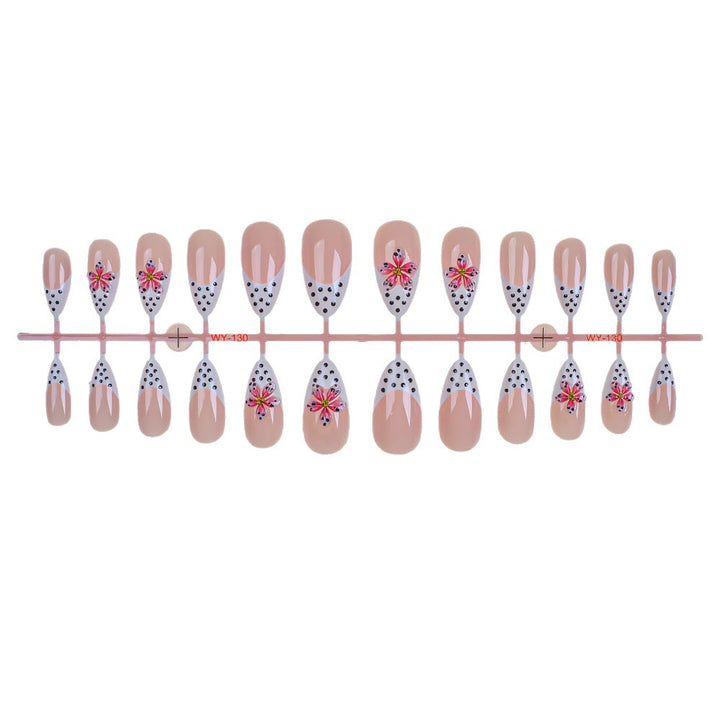 Dekorativer Floral-Akzent Press-On Nagelset Karnz