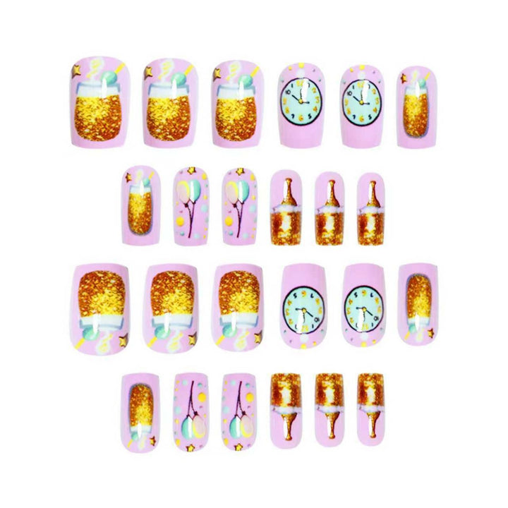 Festliche Feier Druck-On Nagelkunst Karnz