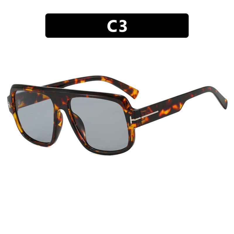 Damen modische quadratische Sonnenbrille mit trendigem Schildkrötenmuster Karnz