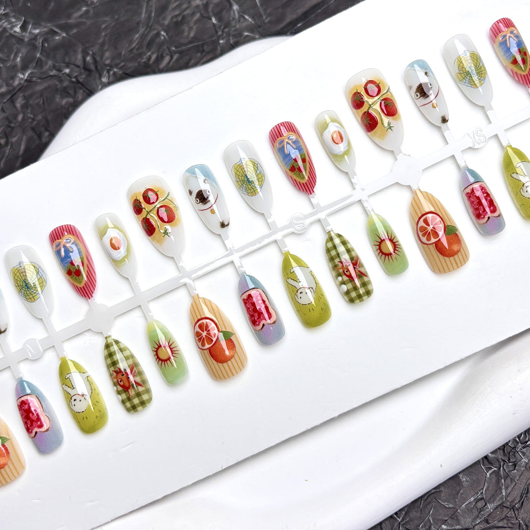 Verspielt Frucht-Thema Press-On Nagelset