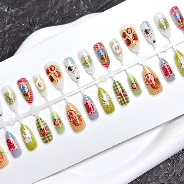Verspielt Frucht-Thema Press-On Nagelset