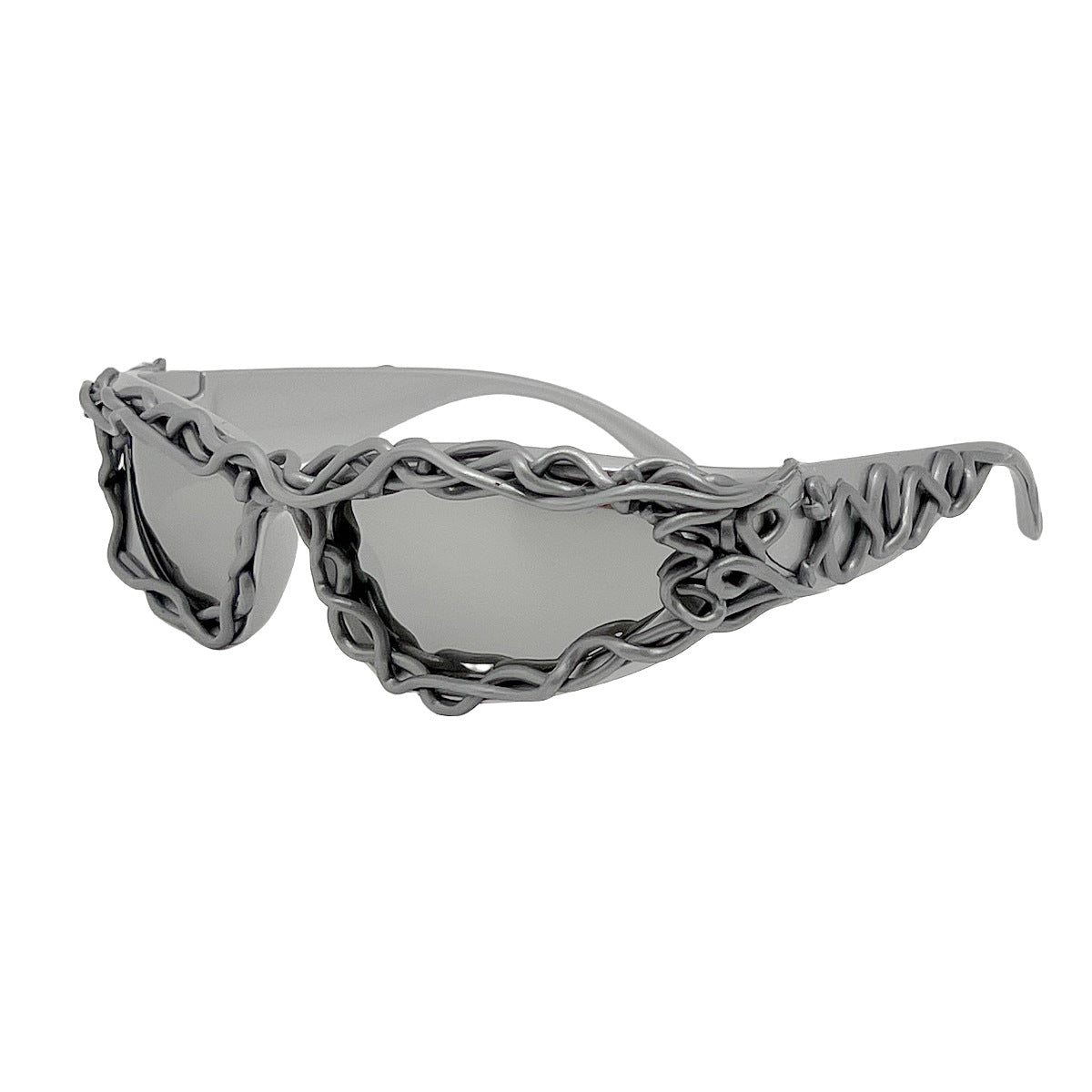 Damen extravagante Design-Sonnenbrille mit kreativem strukturierter Rahmen Karnz