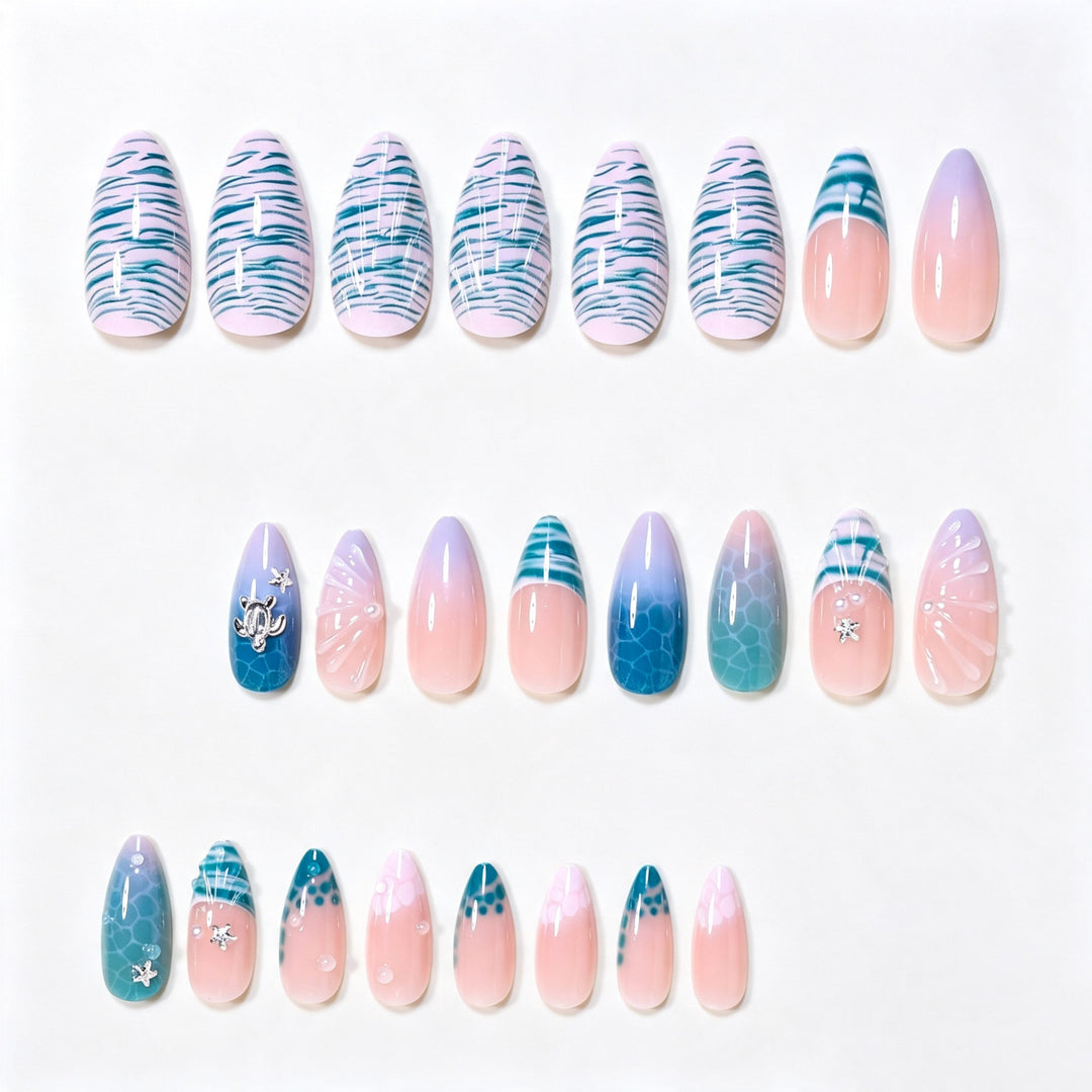 Ozean-inspiriertes Nagelkunst Design Set Karnz