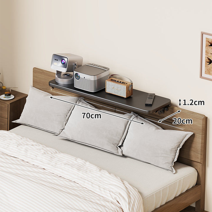 Slim Floating Kopfteil Nachttischregal mit ultra-dünnem Profil und abgerundeten Ecken