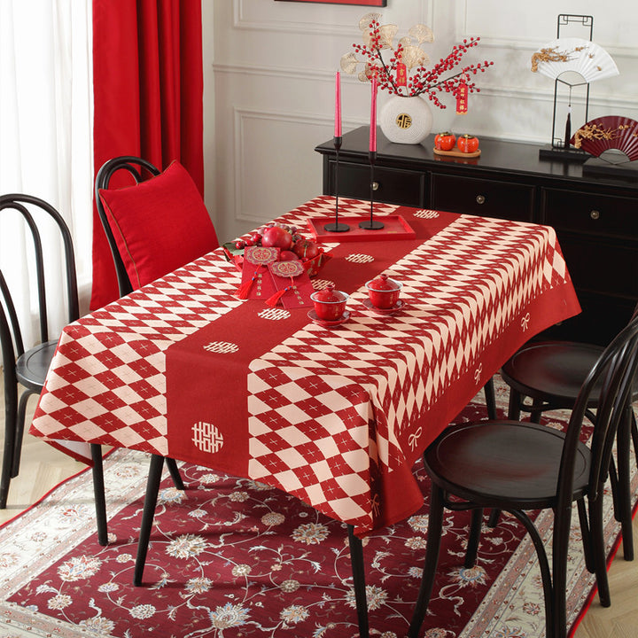Gestreifte Tischdecke