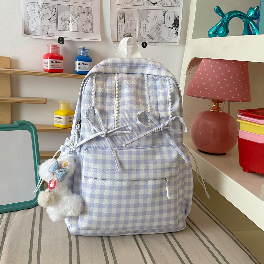 Stylische Vichykaro Muster Schulranzen Karnz