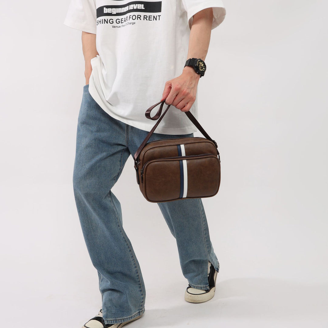 Lässige Leder Schultertasche