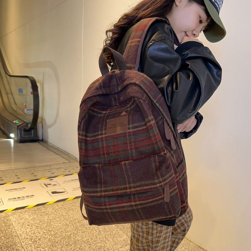 Stylische Karierte Rucksack Karnz