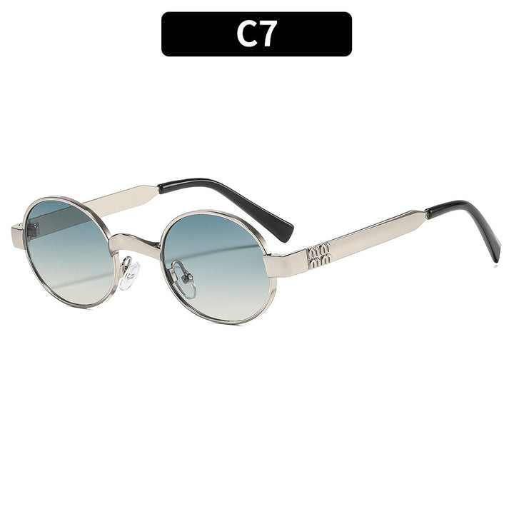 Vintage-Inspirierte Runde Rahmen Sonnenbrille
