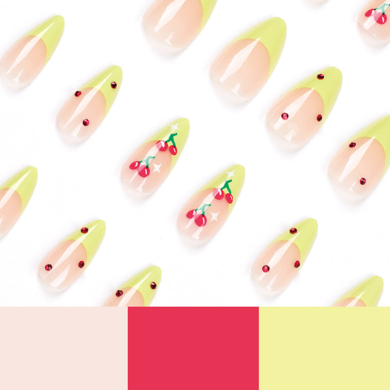 Kunstvolle Press-On Nägel mit fruchtigem Design Karnz