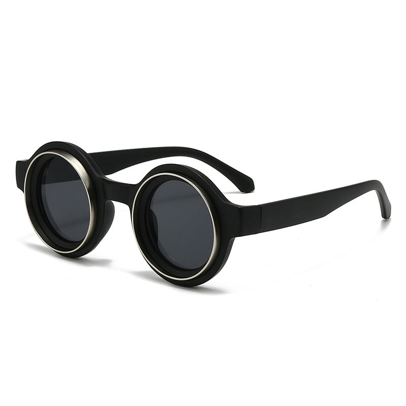 Damen modische runde Sonnenbrille mit auffälligem Design Karnz