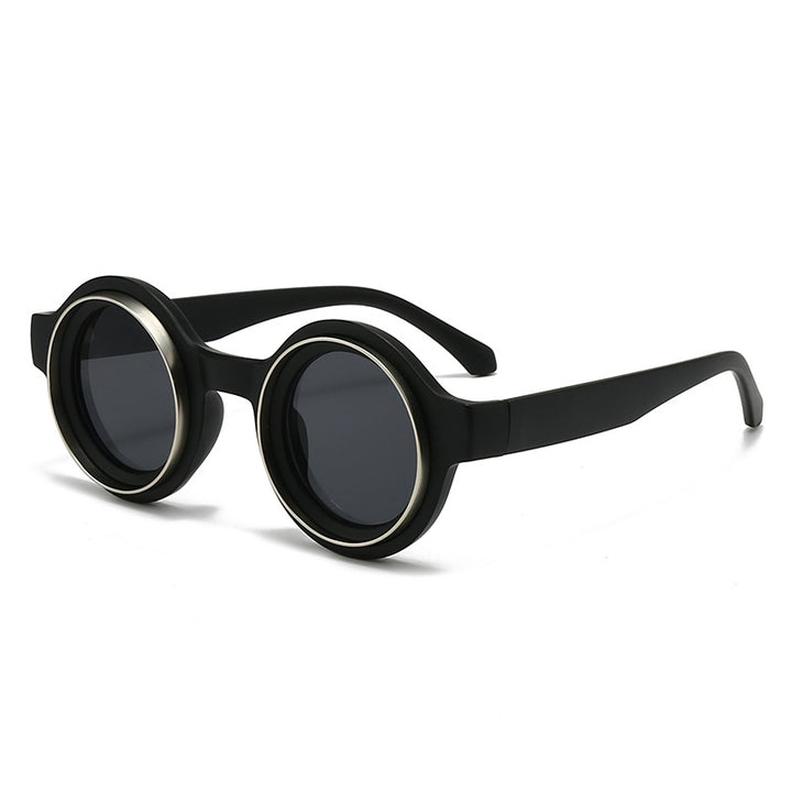Damen modische runde Sonnenbrille mit auffälligem Design Karnz