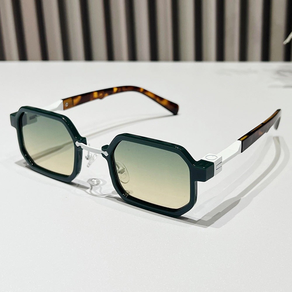 Moderne geometrische rechteckige Sonnenbrille Karnz
