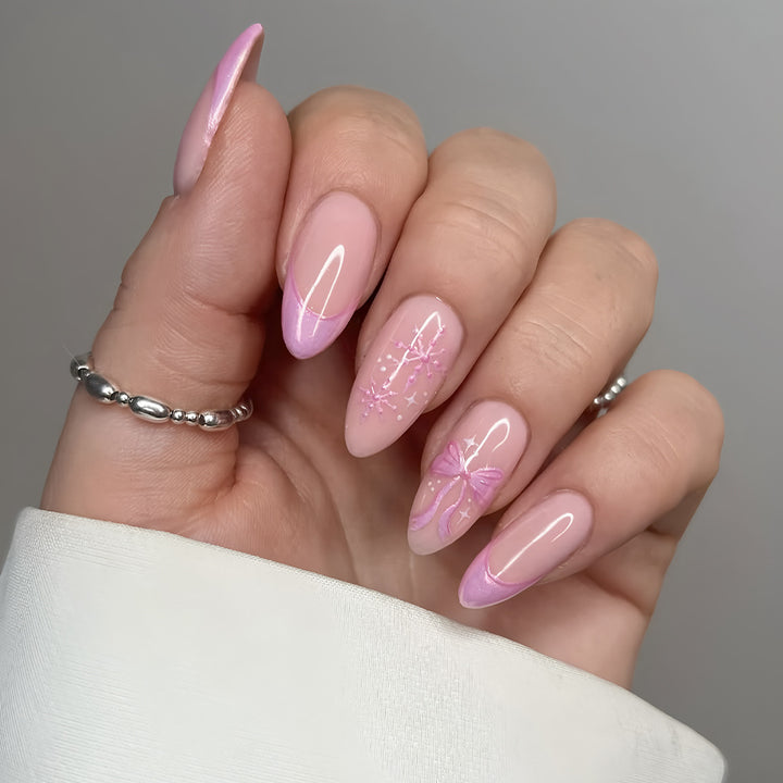 Elegantes Schmetterlingsdesign Press-On Nägel Karnz
