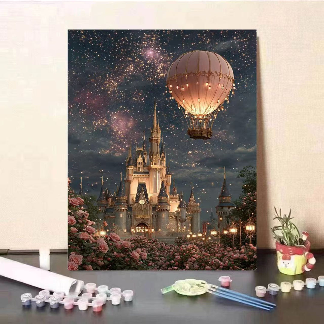 Fantasy Castle Malen nach Zahlen Leinwandset Karnz