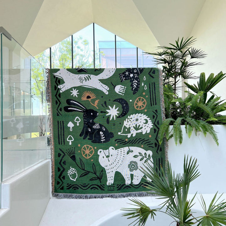 Elegante von der Natur inspirierte gewebte Wurfdecke