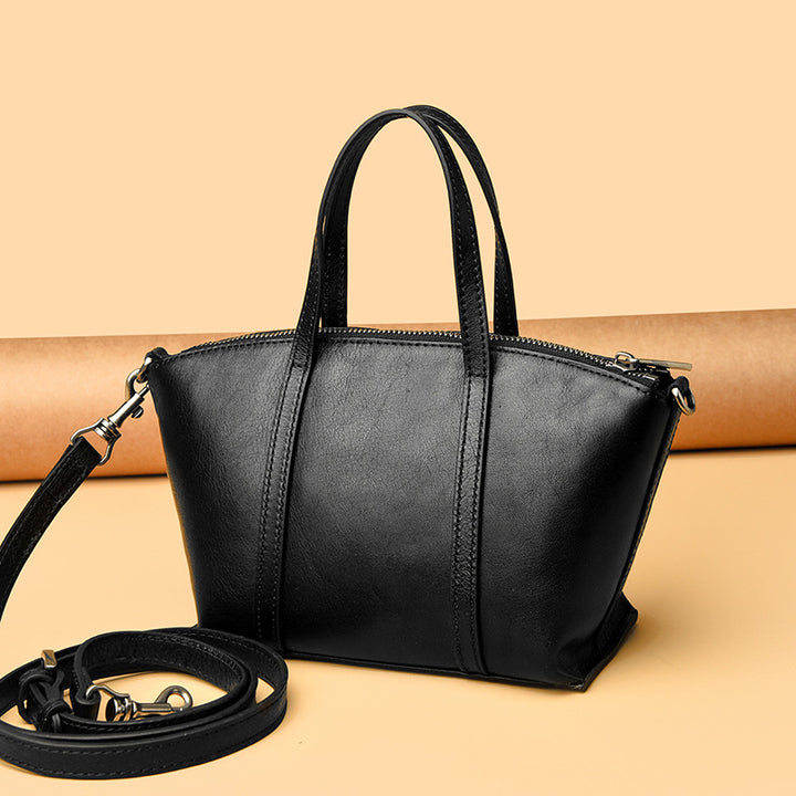 Texturierte Lederhandtasche Karnz