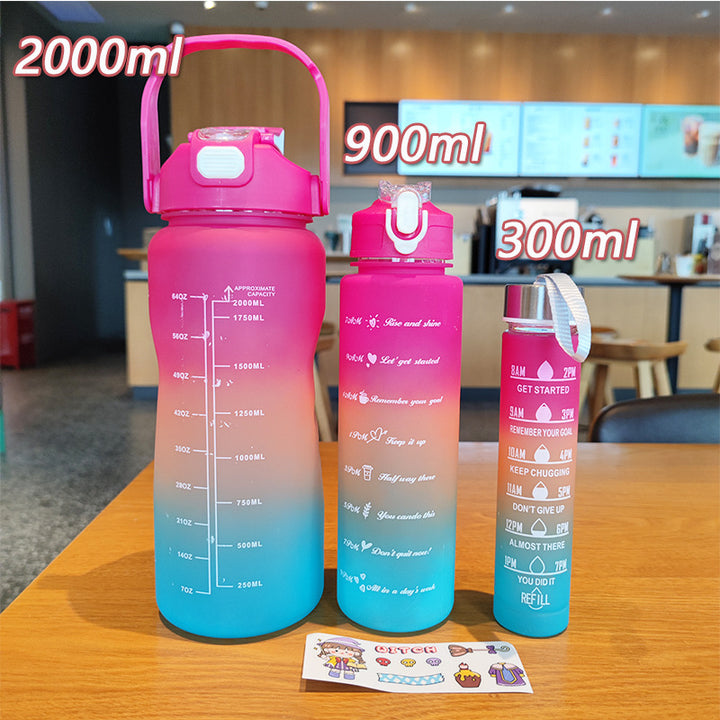 Damen ergonomische Wasserflasche mit Motivationsmarkierungen Karnz