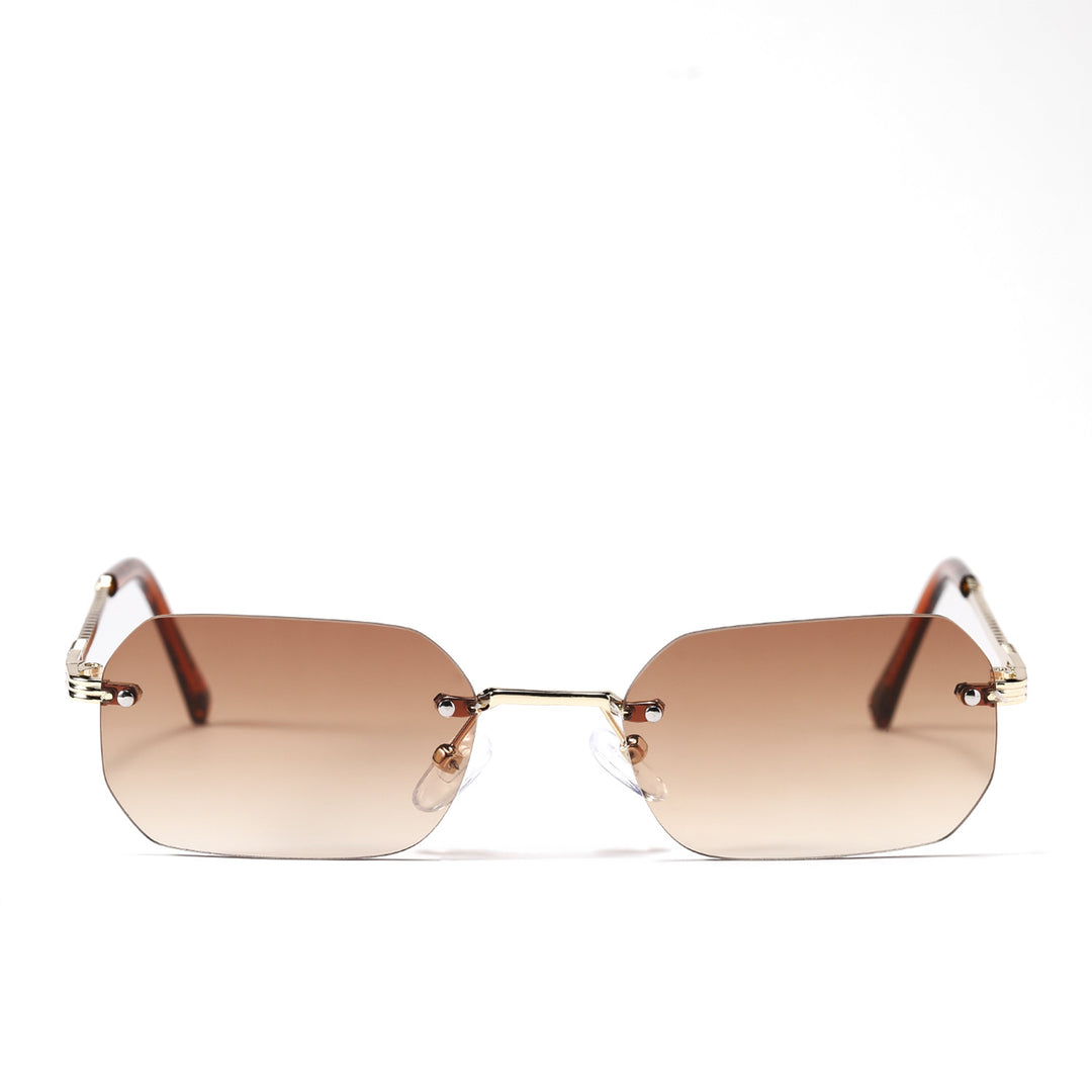 Damen geometrische Sonnenbrille mit filigranem Metallrahmen Karnz