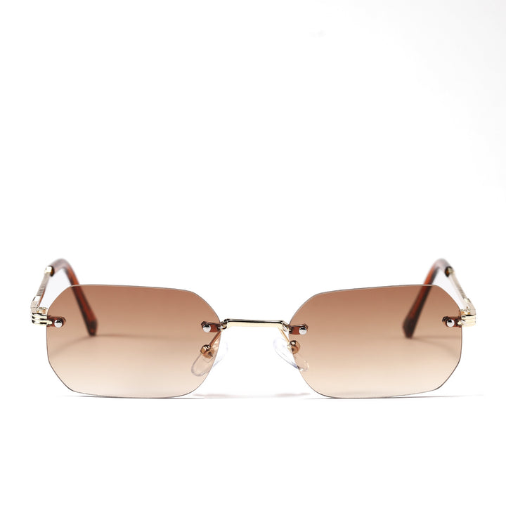 Damen geometrische Sonnenbrille mit filigranem Metallrahmen Karnz