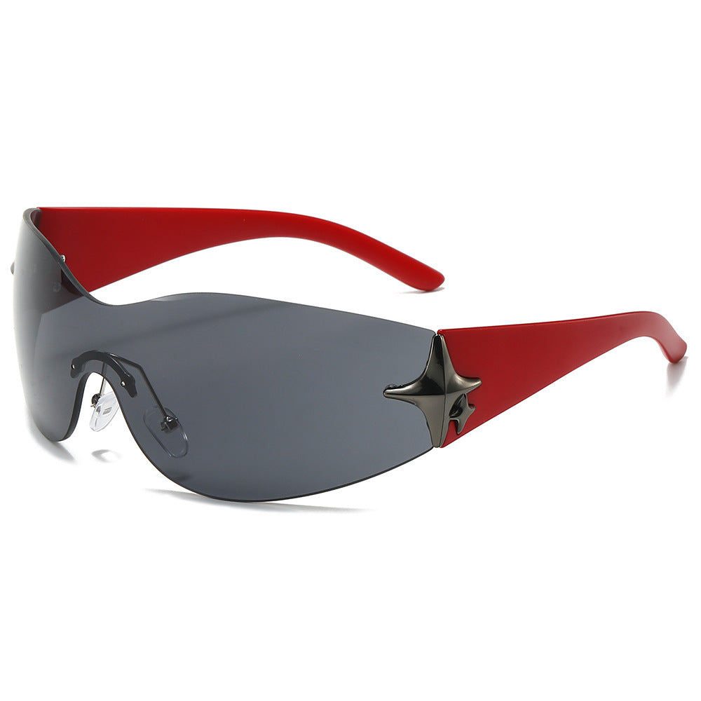 Futuristische Schildbrille mit metallischen Akzenten Karnz