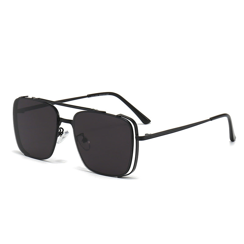 Damen modische quadratische Sonnenbrille mit elegantem Metallrahmen Karnz