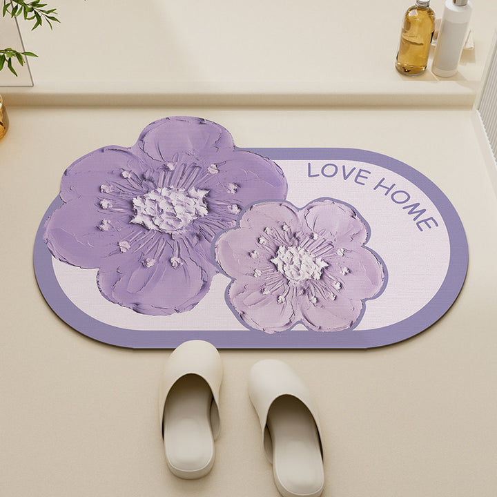Blumenmuster Antirutsch-Badematte