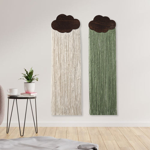 Makramee Wanddeko mit Wolkenmotiv Karnz