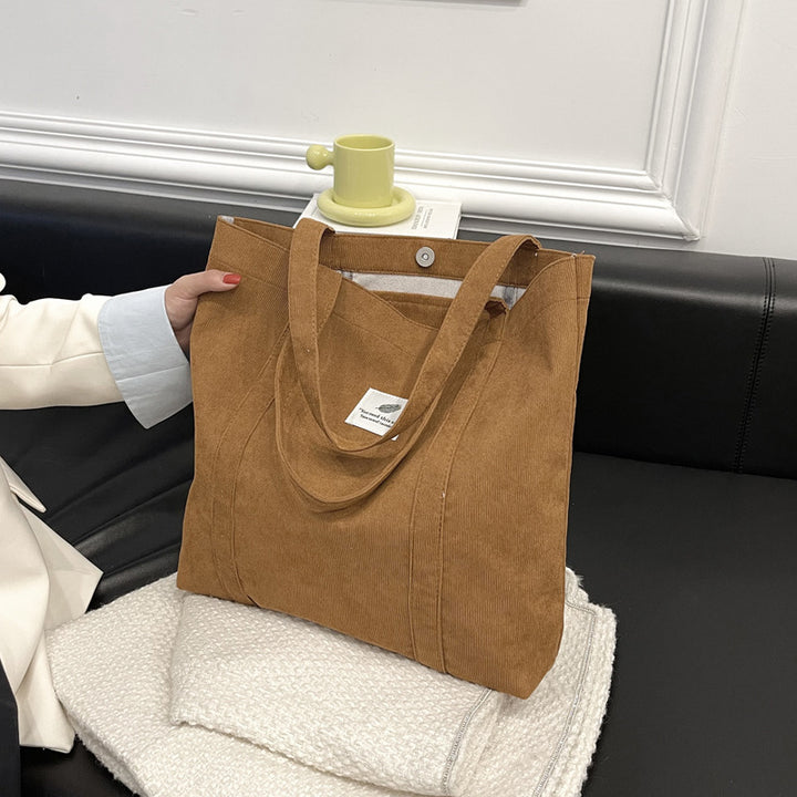 Robuste Corduroy Tote Bag mit inneren Taschen