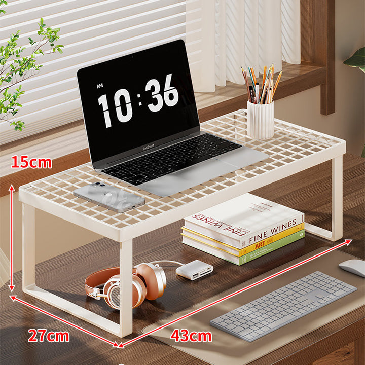 Grid-Top Desktop Laptop und Monitor Riser Regal mit erhöhtem offenem Unterlagerung