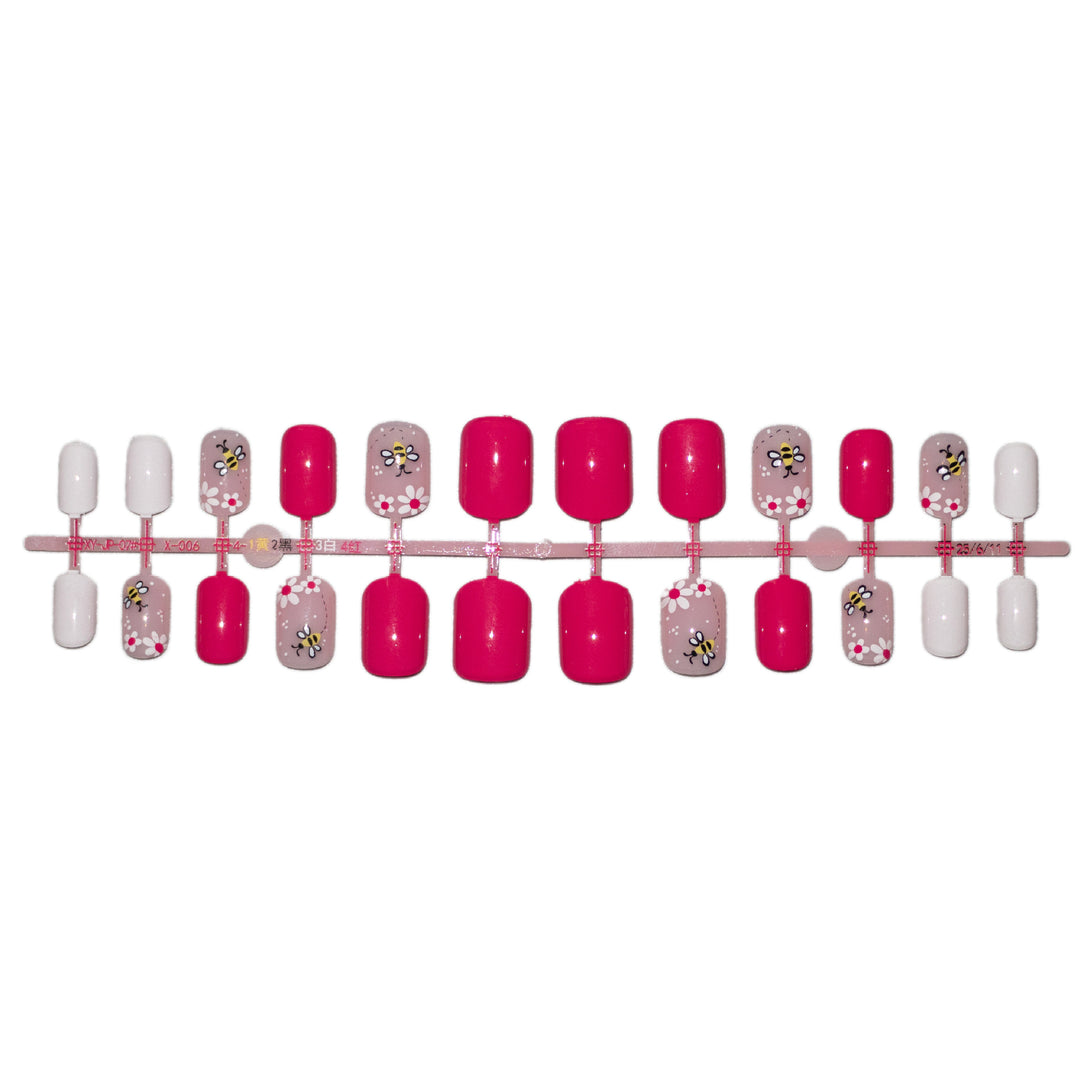 Künstlerisches florales bieneninspiriertes Nagelkunst-Set