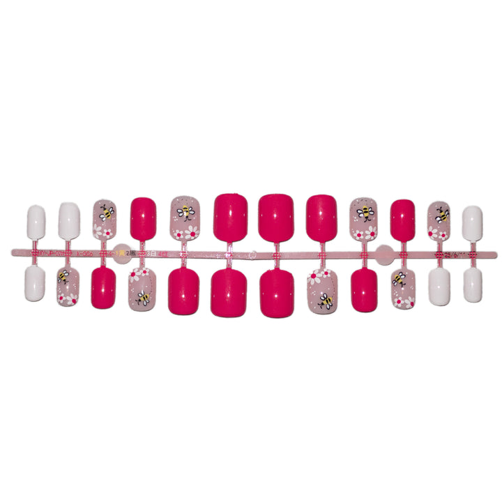 Künstlerisches florales bieneninspiriertes Nagelkunst-Set