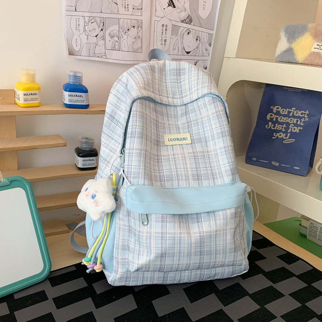 Chic Kariert Lässig Rucksack Karnz