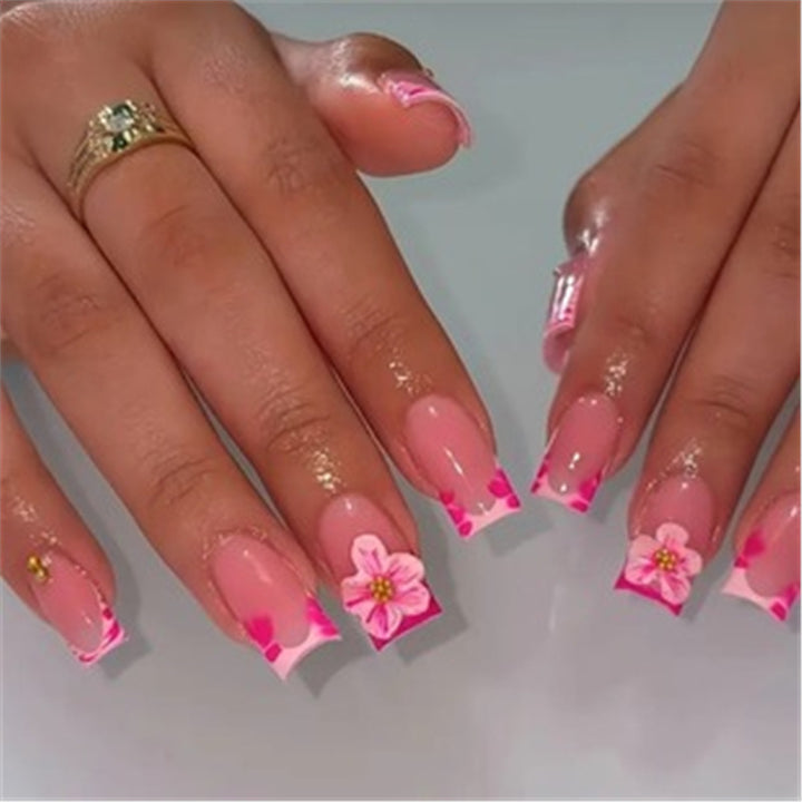 Künstlerisches Press-On-Nagelset mit Premium-Verzierungen Karnz