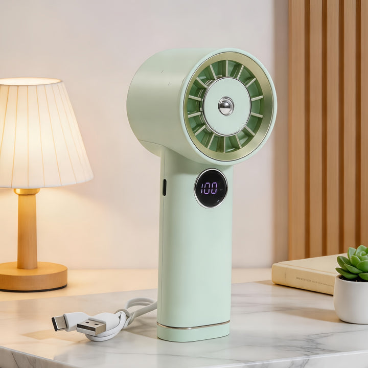 Damen Tragbarer Luftstrom-Ventilator mit Digitalanzeige Karnz