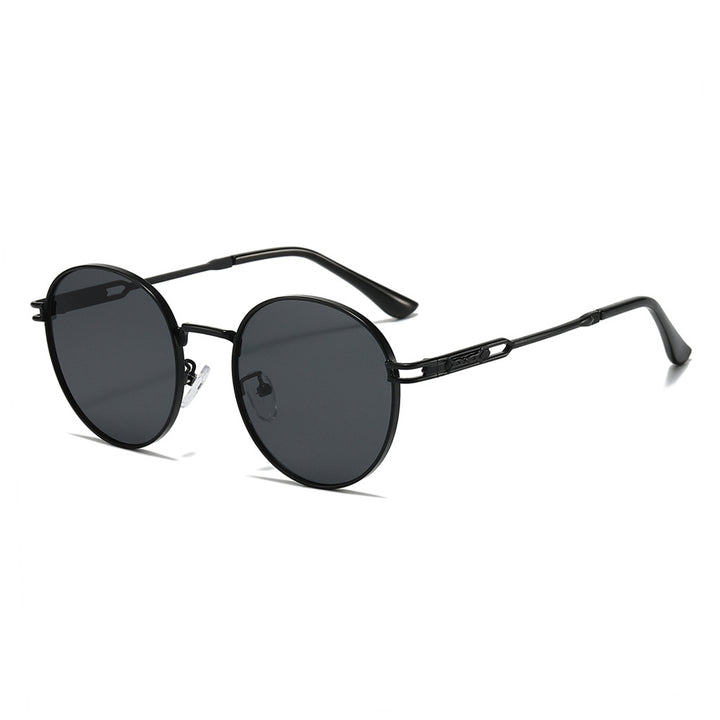Damen Modische Sonnenbrille im minimalistischen Rundrahmen Karnz