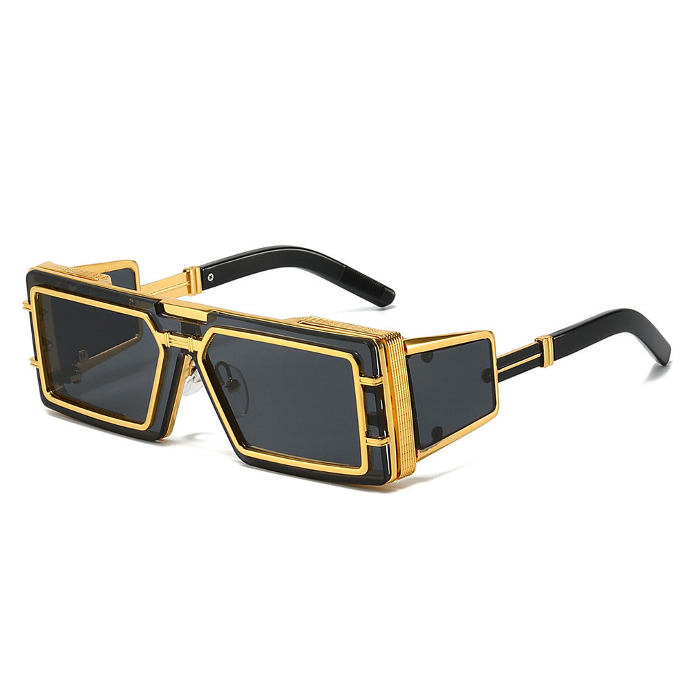 Damen Modische Designer-Sonnenbrille mit großzügigem Rahmen und stilvollem Akzent Karnz