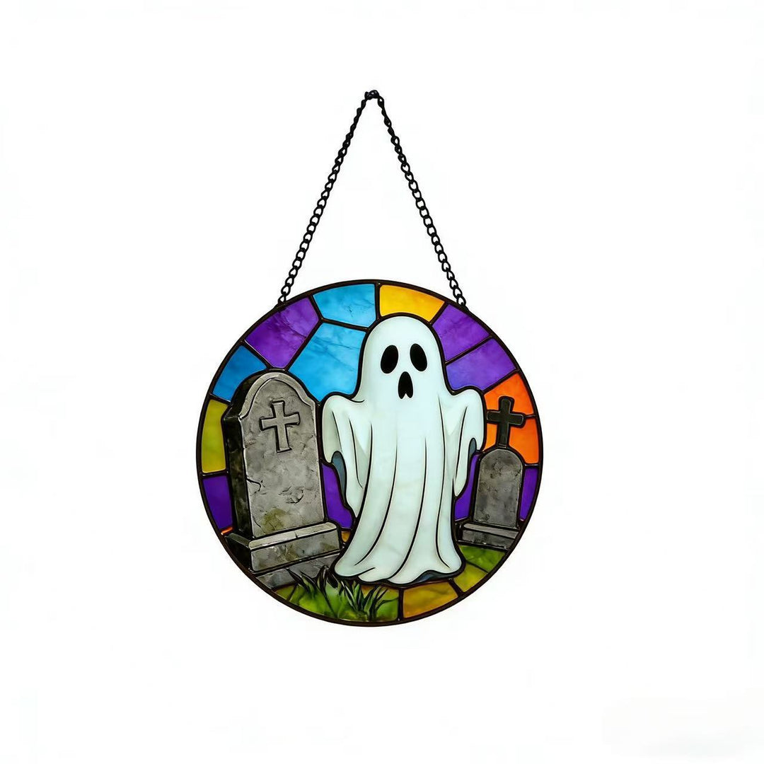 Dekorative Totenkopf Buntglas Wandkunst Karnz