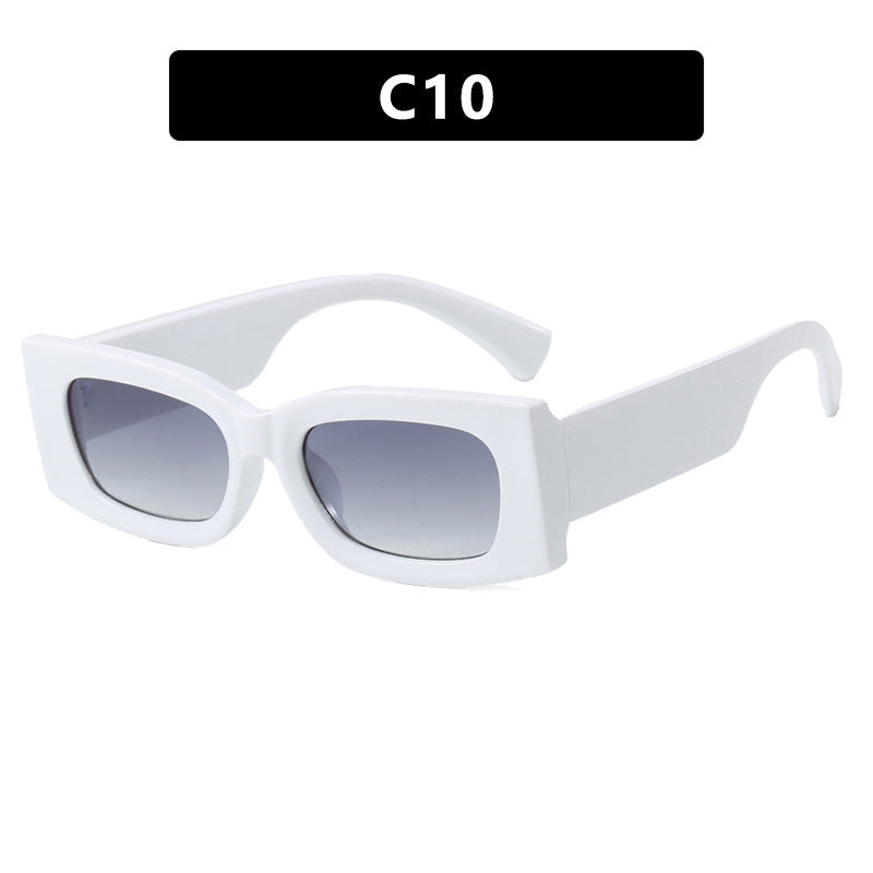 Damen modische quadratische Sonnenbrille mit transparentem Rahmen und schützendem UV-Filter Karnz