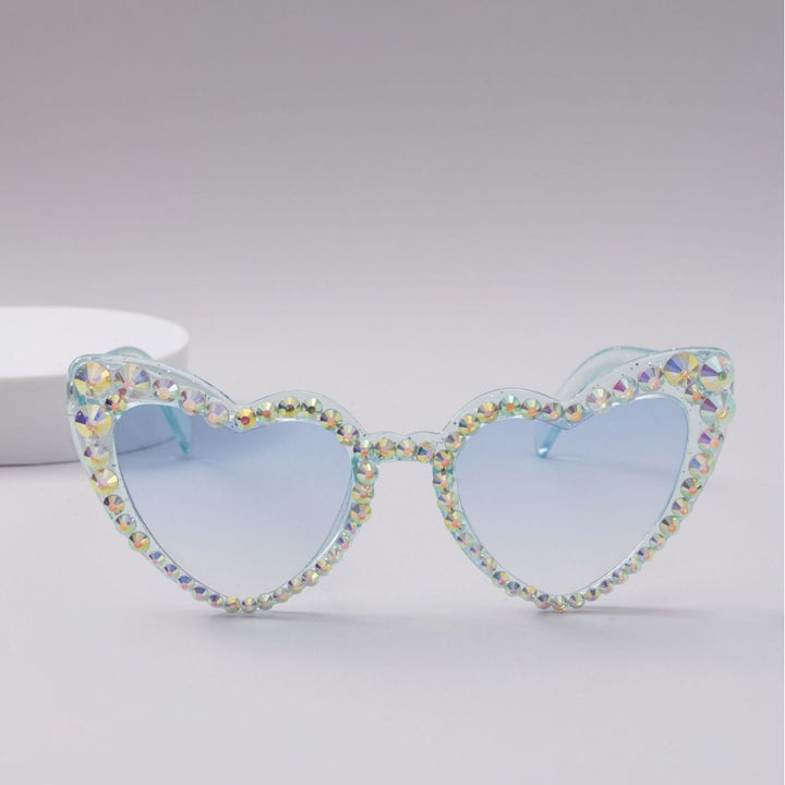 Damen Herzförmige Glitzer-Sonnenbrille Karnz