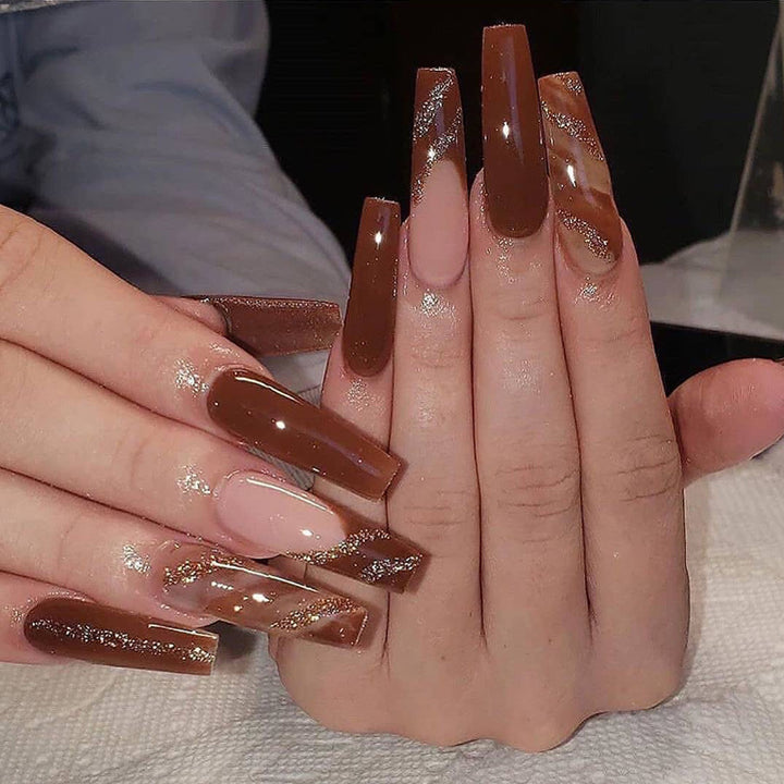 Premium Künstlerische Acryl Press-On Nagelset Karnz