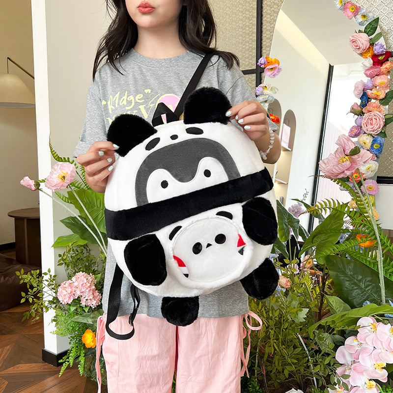 Plüsch Rucksack mit Verspieltem Panda-Design Karnz