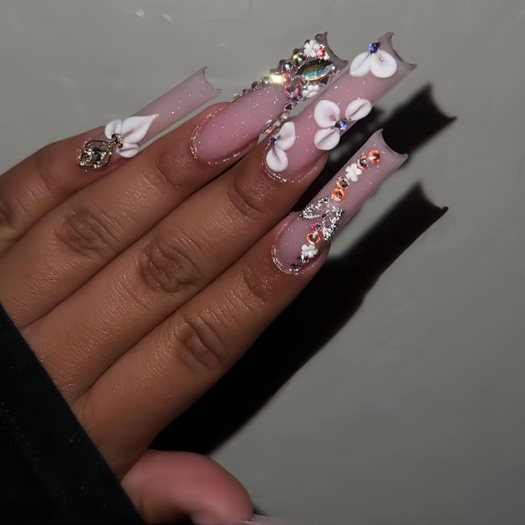 Blumen Decorative Press-On Nagelverlängerungen Karnz