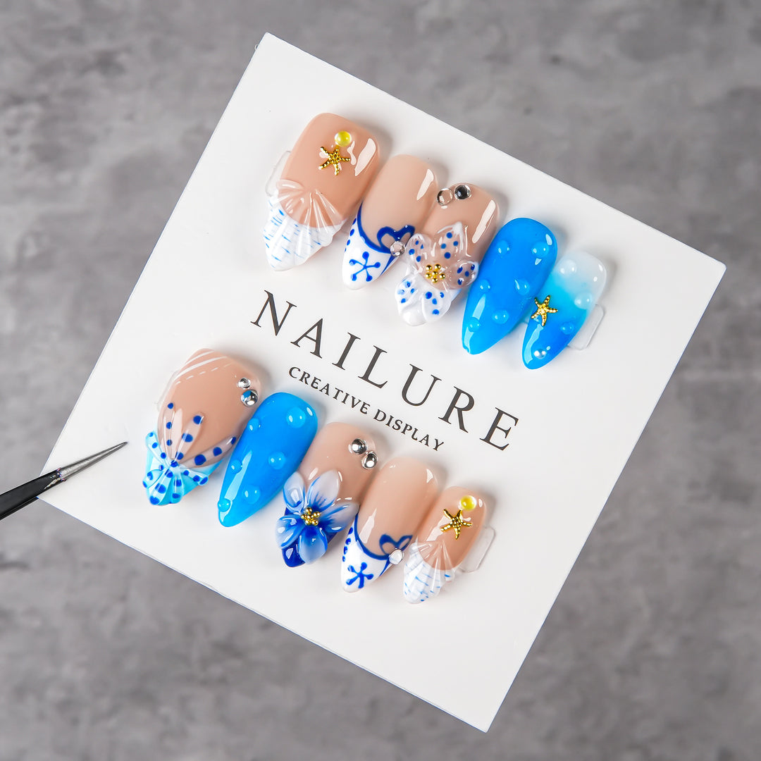 Künstlerisches Themen Druck-on Nagelkunstset